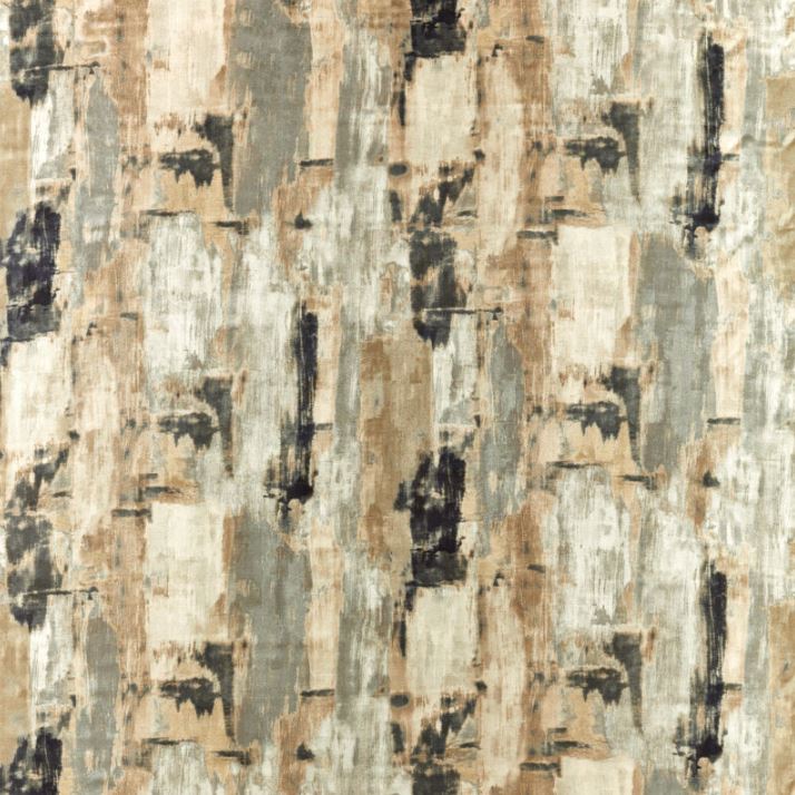 Clarke & Clarke Vivido Lagna Linen/Charcoal Fabric