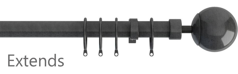 Speedy 22mm - 25mm Extendable Finesse Curtain Pole Gunmetal