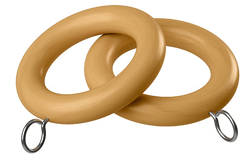 Speedy Woodland 28mm Wood Curtain Pole Rings Natural Oak