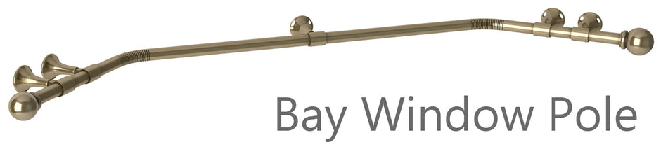 Speedy Poles Apart 28mm Eyelet Bay Curtain Pole Antique Brass