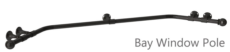 Speedy Poles Apart 28mm Eyelet Bay Curtain Pole Black