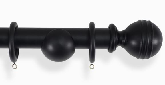 Laura Ashley 35mm Pole Black Ribbed Ball