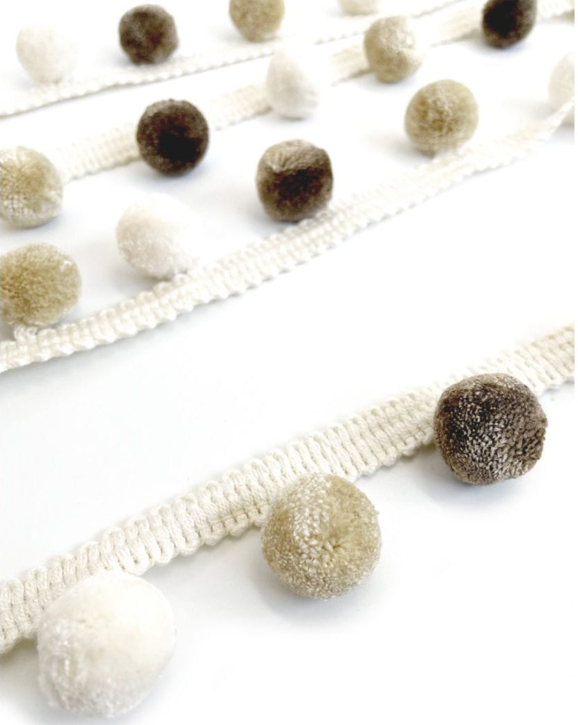 Laura Ashley Arwen Pom Pom Trimming, Natural