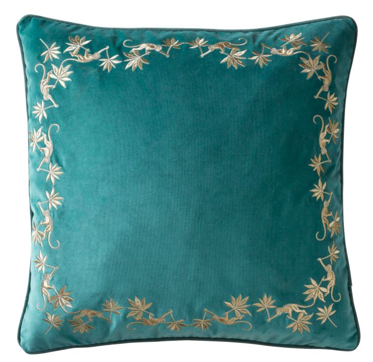 Wedgwood by Clarke & Clarke Sapphire Garden Cushion Seagrass