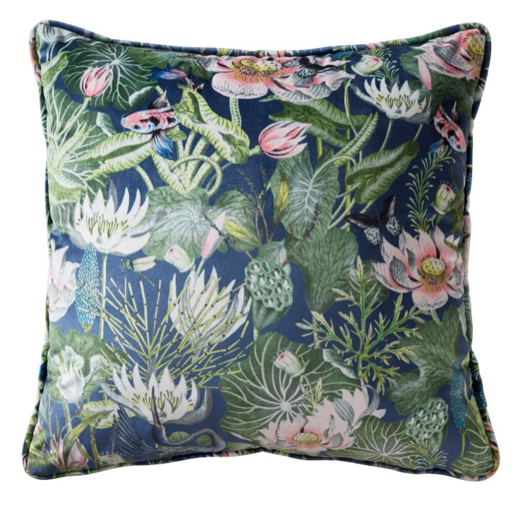 Wedgwood by Clarke & Clarke Waterlily Cushion Midnight