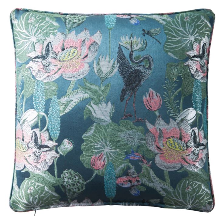 Wedgwood by Clarke & Clarke Waterlily Cushion Teal
