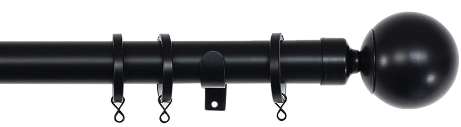 Jones Cosmos 28mm Pole, Matt Black, Ball