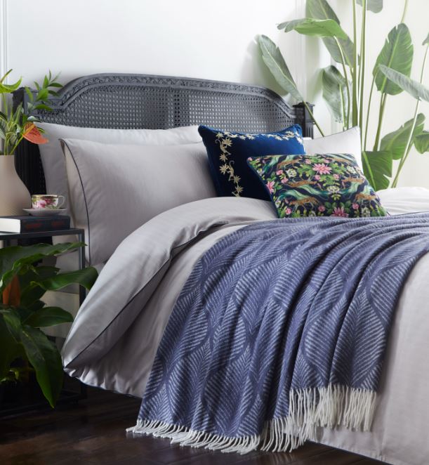 Wedgwood by Clarke & Clarke Folia Throw Midnight
