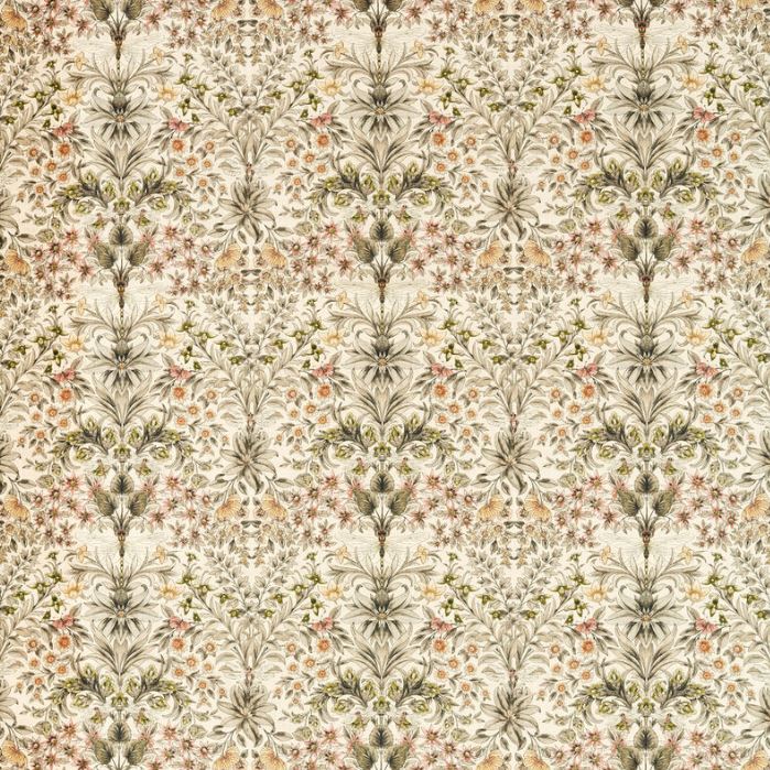 Clarke & Clarke Secret Garden Mirabell Natural/Blush Fabric