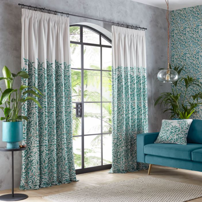 William Morris by Clarke & Clarke Willow Boughs Curtains Teal