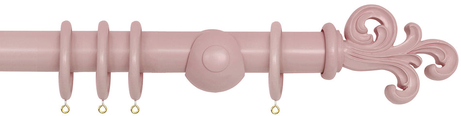 Laura Ashley 40mm Bespoke Handcrafted Wood Curtain Pole Dark Blush Scroll