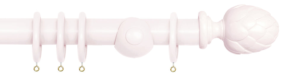 Laura Ashley 40mm Bespoke Handcrafted Wood Curtain Pole Amethyst White Artichoke