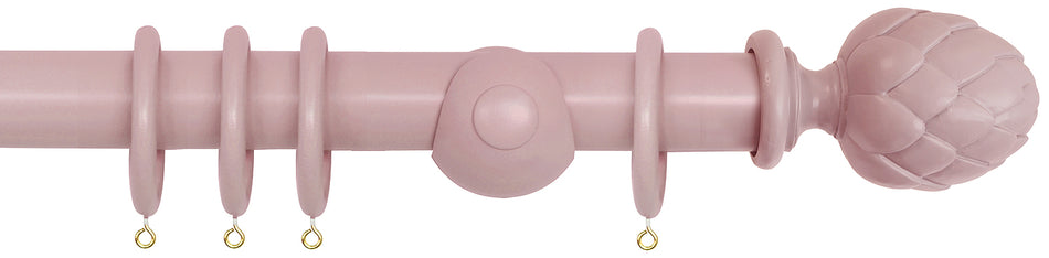 Laura Ashley 40mm Bespoke Handcrafted Wood Curtain Pole Dark Blush Artichoke
