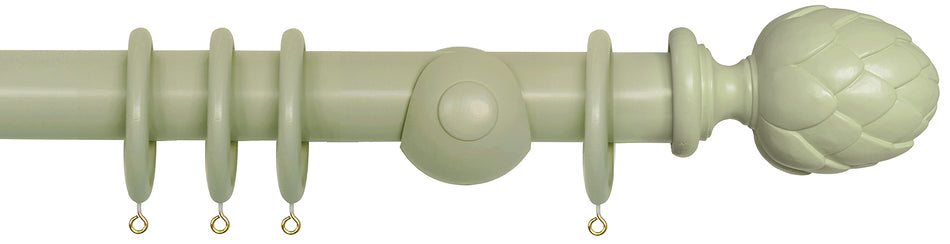 Laura Ashley 40mm Bespoke Handcrafted Wood Curtain Pole Hedgerow Artichoke