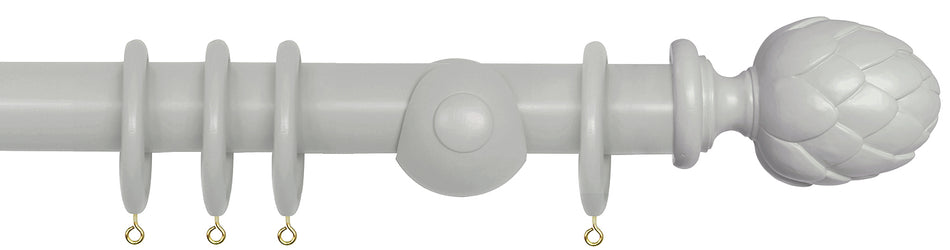 Laura Ashley 40mm Bespoke Handcrafted Wood Curtain Pole Steel Artichoke