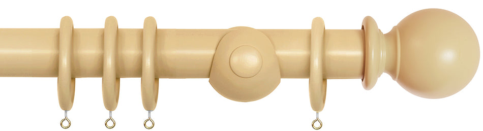 Laura Ashley 40mm Bespoke Handcrafted Wood Curtain Pole Gold Ball