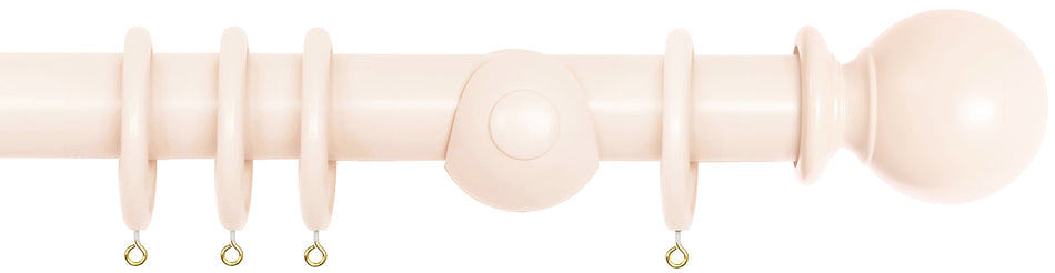 Laura Ashley 40mm Bespoke Handcrafted Wood Curtain Pole Pale Chalk Pink Ball