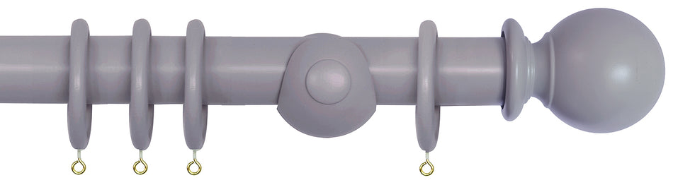 Laura Ashley 40mm Bespoke Handcrafted Wood Curtain Pole Pale Iris Ball