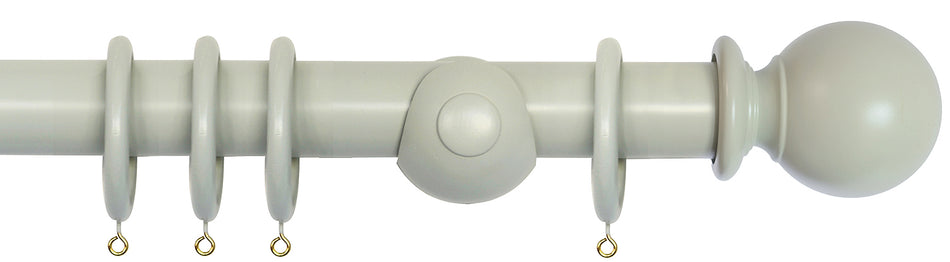 Laura Ashley 40mm Bespoke Handcrafted Wood Curtain Pole Sage Leaf Ball