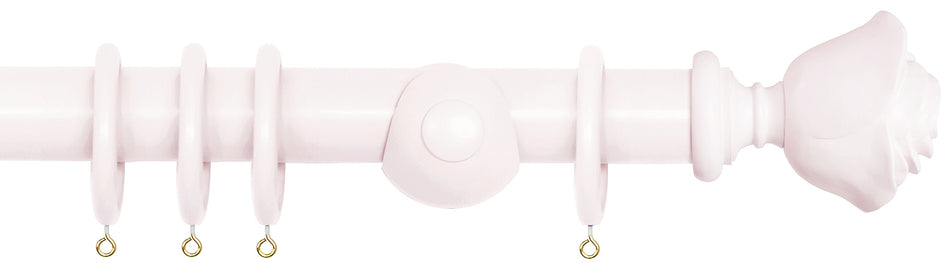 Laura Ashley 40mm Bespoke Handcrafted Wood Curtain Pole Amethyst White Rose