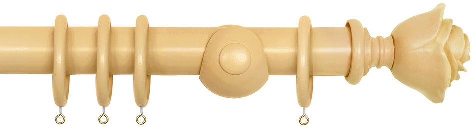 Laura Ashley 40mm Bespoke Handcrafted Wood Curtain Pole Gold Rose