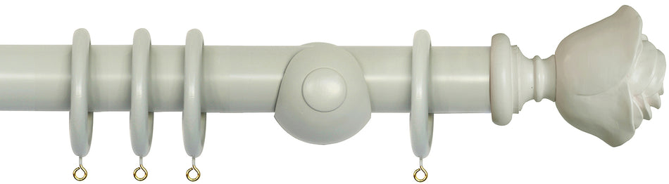 Laura Ashley 40mm Bespoke Handcrafted Wood Curtain Pole Sage Leaf Rose