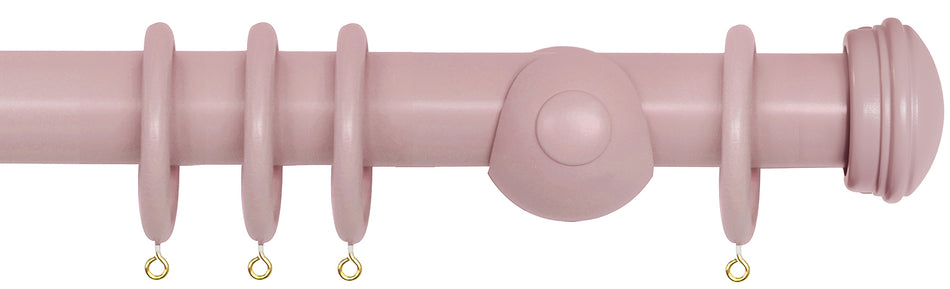 Laura Ashley 40mm Bespoke Handcrafted Wood Curtain Pole Dark Blush Endcap