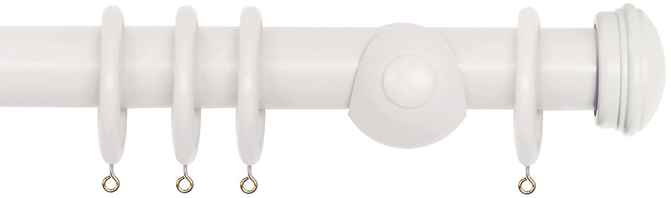 Laura Ashley 40mm Bespoke Handcrafted Wood Curtain Pole Pale Dove Grey Endcap