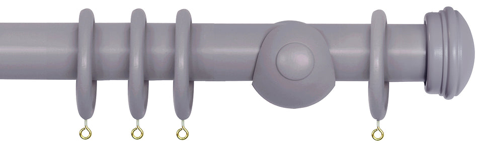 Laura Ashley 40mm Bespoke Handcrafted Wood Curtain Pole Pale Iris Endcap