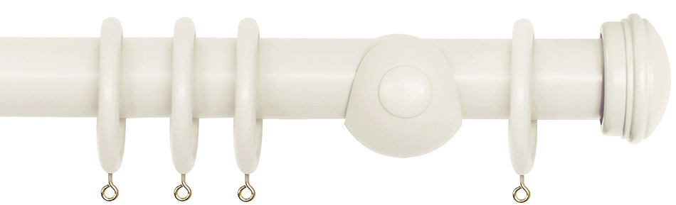 Laura Ashley 40mm Bespoke Handcrafted Wood Curtain Pole Sable Endcap