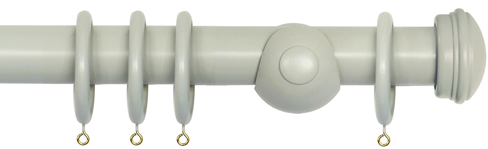 Laura Ashley 40mm Bespoke Handcrafted Wood Curtain Pole Sage Leaf Endcap