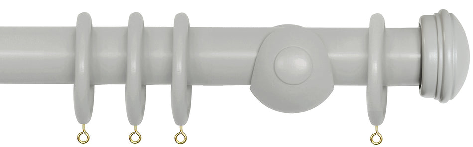 Laura Ashley 40mm Bespoke Handcrafted Wood Curtain Pole Steel Endcap