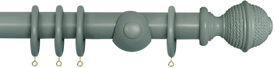 Laura Ashley 40mm Bespoke Handcrafted Wood Curtain Pole Fern Woven Rope