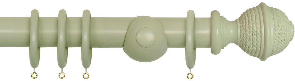 Laura Ashley 40mm Bespoke Handcrafted Wood Curtain Pole Hedgerow Woven Rope