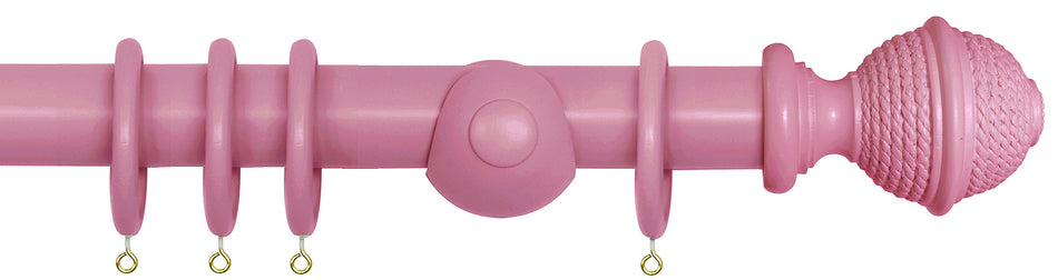 Laura Ashley 40mm Bespoke Handcrafted Wood Curtain Pole Mulberry Woven Rope