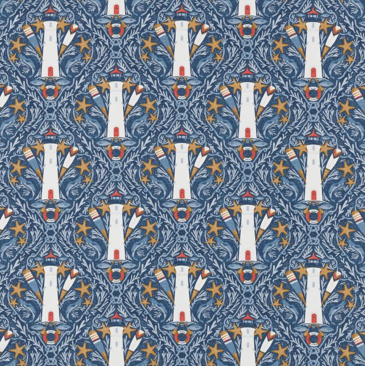 Fryetts Coast Pendeen Indigo Fabric
