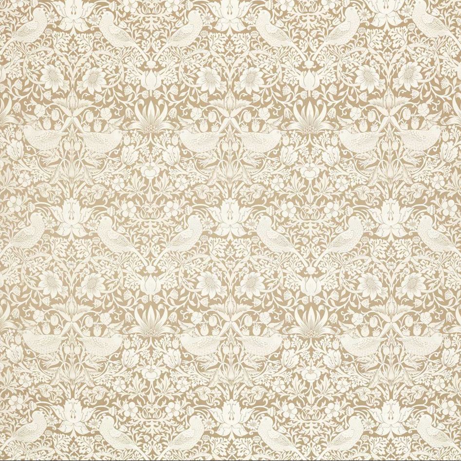 Clarke & Clarke William Morris Weaves Strawberry Thief Jacquard Linen Fabric