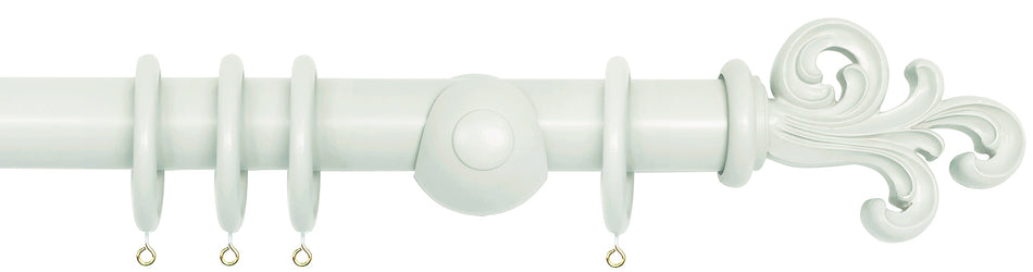 Laura Ashley 40mm Bespoke Handcrafted Wood Curtain Pole Pale Duck Egg Scroll
