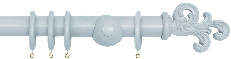 Laura Ashley 40mm Bespoke Handcrafted Wood Curtain Pole Pale Seaspray Scroll