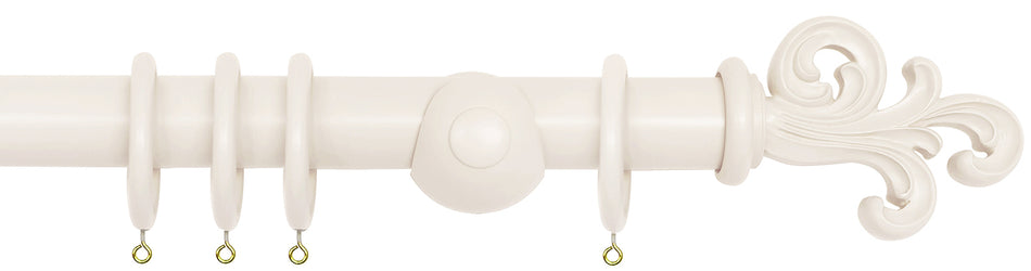 Laura Ashley 40mm Bespoke Handcrafted Wood Curtain Pole Pearl Scroll