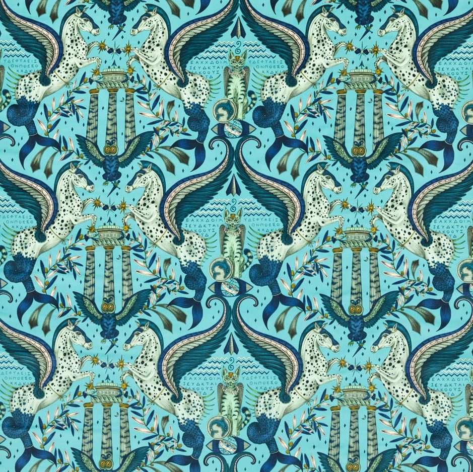 Emma J Shipley Mythica Odyssey Mythos Velvet Peacock Fabric
