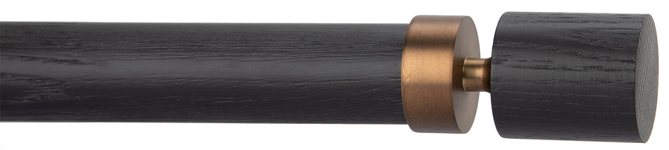 Byron Delano 35mm 45mm Curtain Pole Black Ash Top Hat Ant Brass