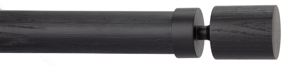 Byron Delano 35mm 45mm Curtain Pole Black Ash Top Hat Matt Black