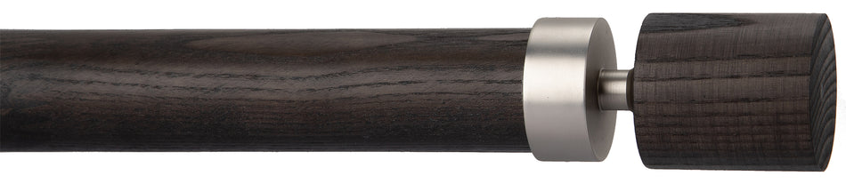 Byron Delano 35mm 45mm Curtain Pole Umber Top Hat Satin Nickel