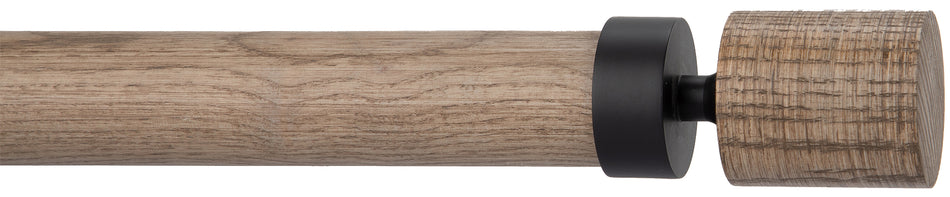 Byron Delano 35mm 45mm Curtain Pole Sisal Top Hat Matt Black