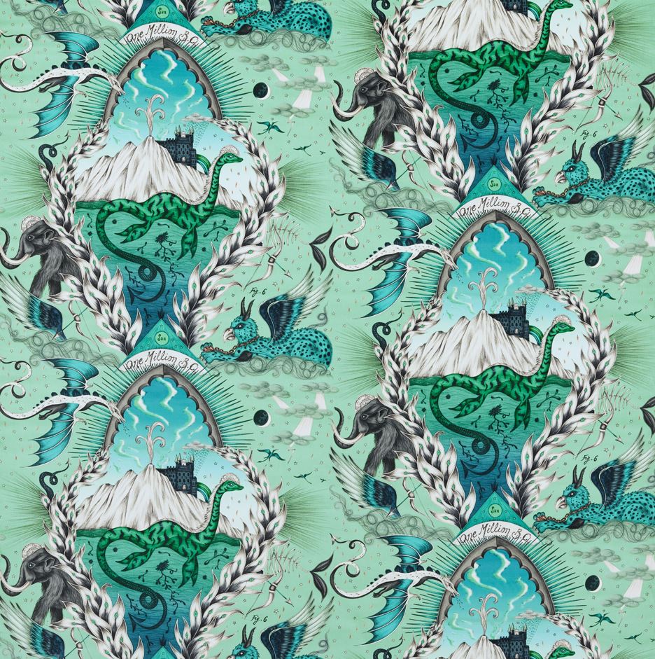 Emma J Shipley Mythica Highlandia Sage Fabric