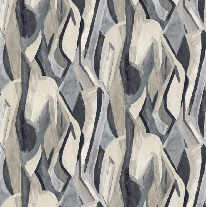 Clarke & Clarke Metropolitan Dynamic Noir Banner Wallpaper