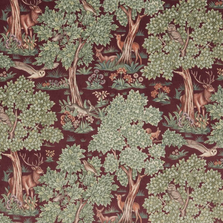 ILIV Verini Woodland Retreat Velvet Bordeaux Fabric