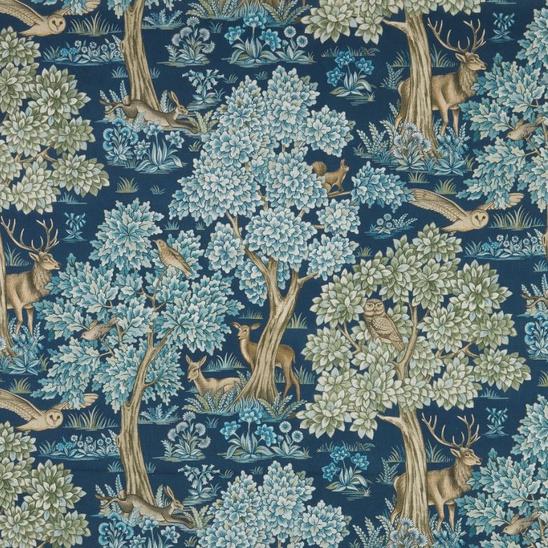 ILIV Verini Woodland Retreat Print Sapphire Fabric