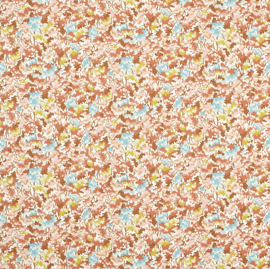 Harlequin Idyllic Tree Tops Baked Terracotta/Azul/Honey Fabric